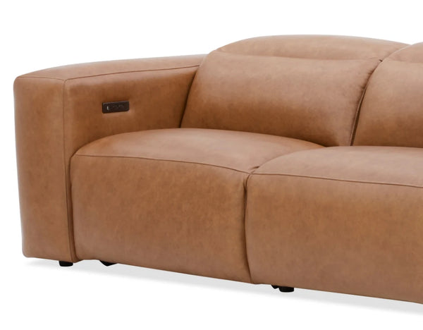 Contempo 2 seater electric recliner in tan leather