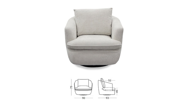 Ezra swivel chair in Glamour Natural