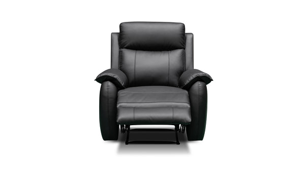 Kilmore black recliner suite in 100% leather