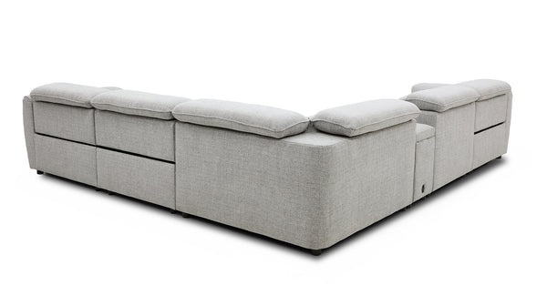Munich corner lounge with 3 electric recliners in cha cha grey