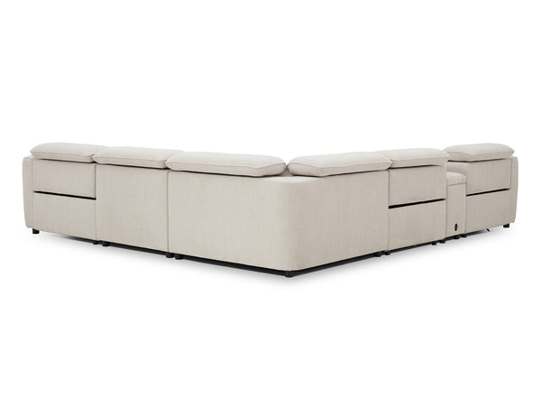 Munich corner lounge with 3 electric recliners in fabric