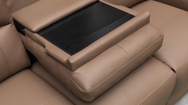 Paris 3 seat sofa with 2 electric recliners in chocolate