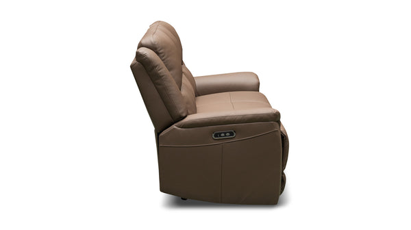 Paris 3 seat sofa with 2 electric recliners in chocolate