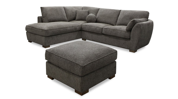 Zoe ottoman in dark grey fabric