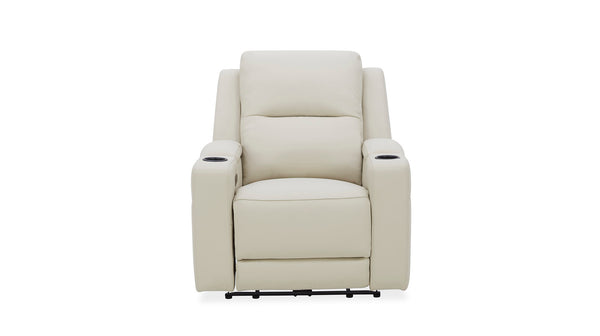 Heathcote leather electric recliner in silver
