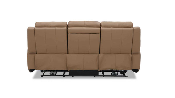 Heathcote leather 3 seater sofa with 2 electric recliners in Tan
