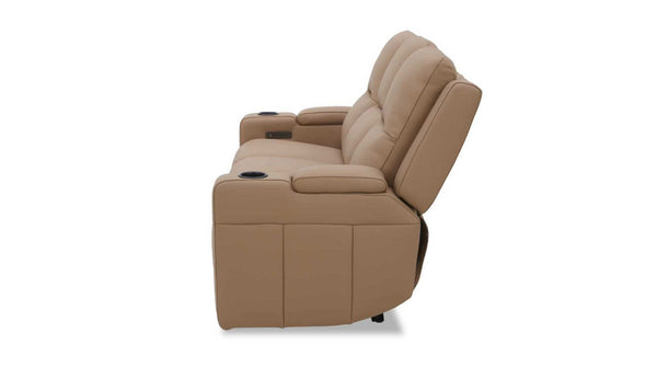 Heathcote leather 3 seater sofa with 2 electric recliners in Tan
