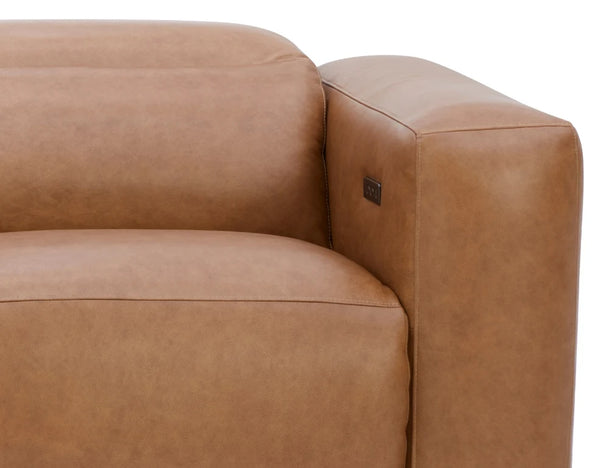 Contempo 2 seater electric recliner in tan leather