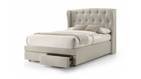 Como queen bed with storage