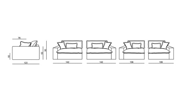 Edison 4 + 2.5 sofa suite
