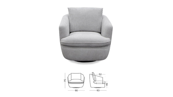 Ezra swivel chair in Fifty Shades