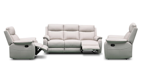 Kilmore grey recliner suite in 100% leather
