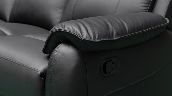 Kilmore black recliner suite in 100% leather