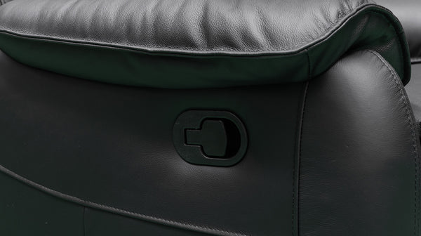 Kilmore black recliner suite in 100% leather