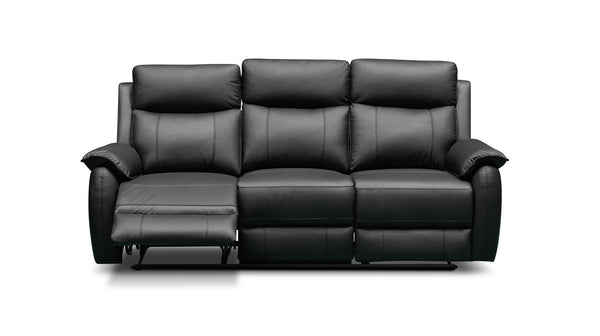 Kilmore black recliner suite in 100% leather