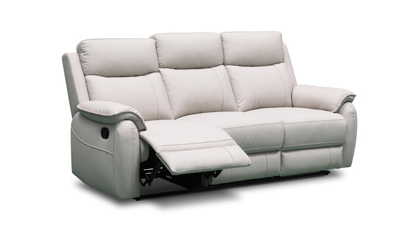 Kilmore 3 seat sofa with 2 recliners in 100% Grey leather