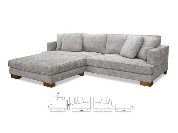 Milan 4 seat sofa in Mornington Slate