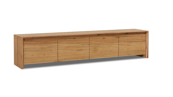 Manly lowline entertainment unit in Australian Marri Hardwood
