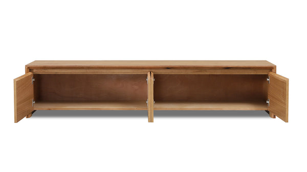 Manly lowline entertainment unit in Australian Marri Hardwood