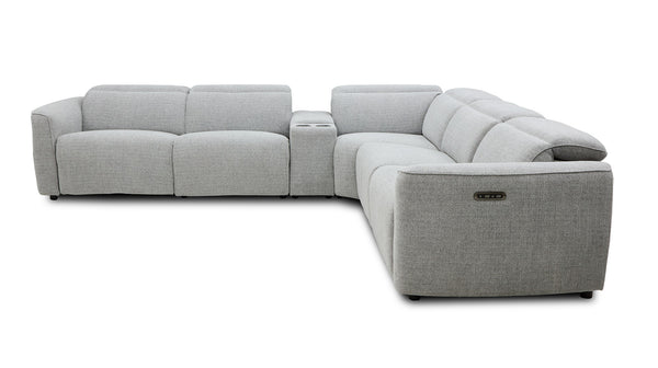 Munich corner lounge with 3 electric recliners in cha cha grey