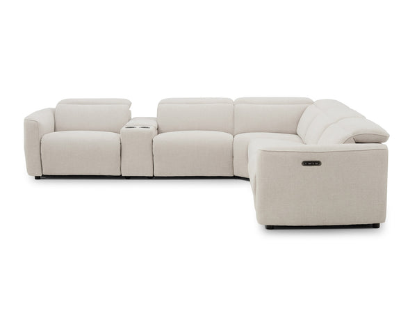 Munich corner lounge with 3 electric recliners in fabric