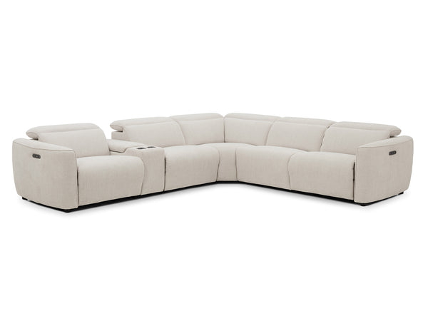 Munich corner lounge with 3 electric recliners in fabric