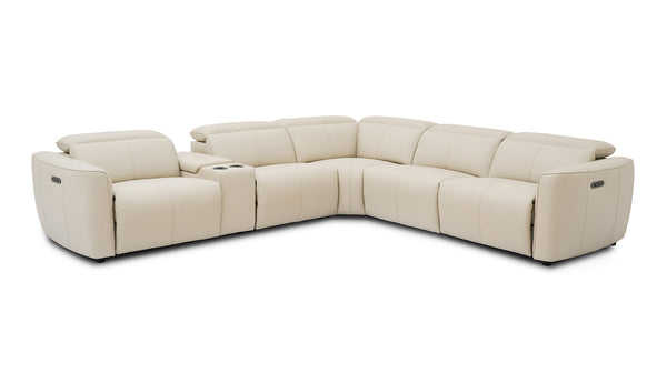 Munich corner lounge with 3 electric recliners in 100% leather
