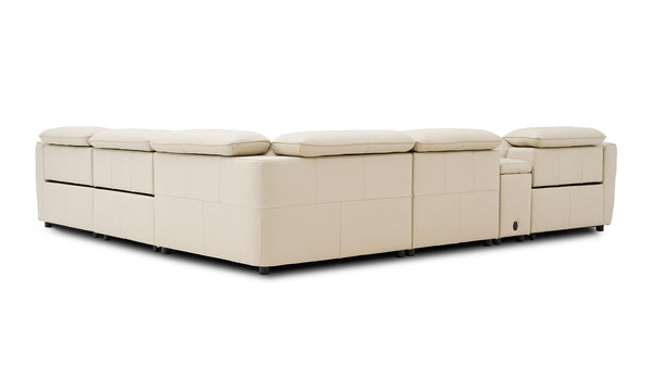 Munich corner lounge with 3 electric recliners in 100% leather