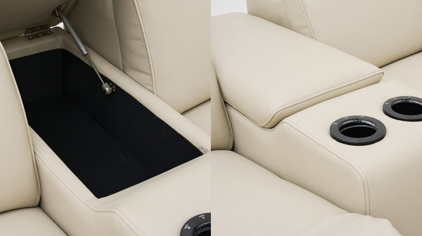 Munich corner lounge with 3 electric recliners in 100% leather