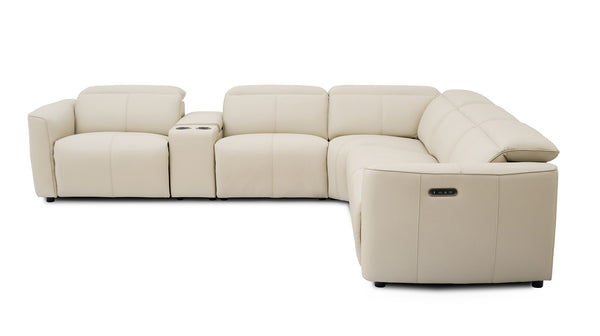 Munich corner lounge with 3 electric recliners in 100% leather