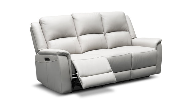 Paris 3 seat sofa with 2 electric recliners in light grey