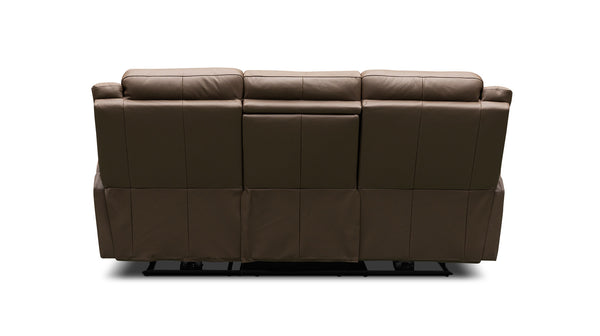 Paris electric recliner suite in 100% leather - chocolate