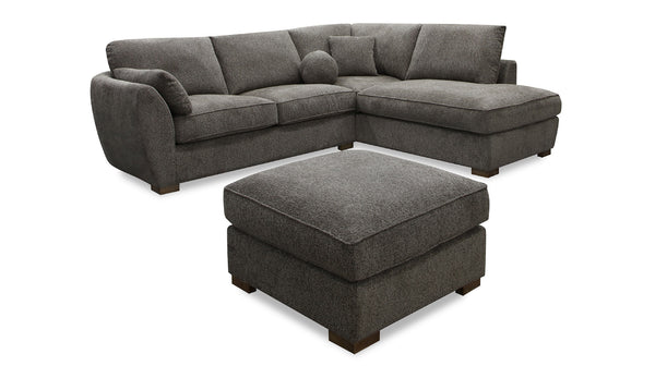 Zoe chaise lounge in dark grey fabric