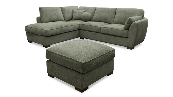 Zoe chaise lounge in green fabric