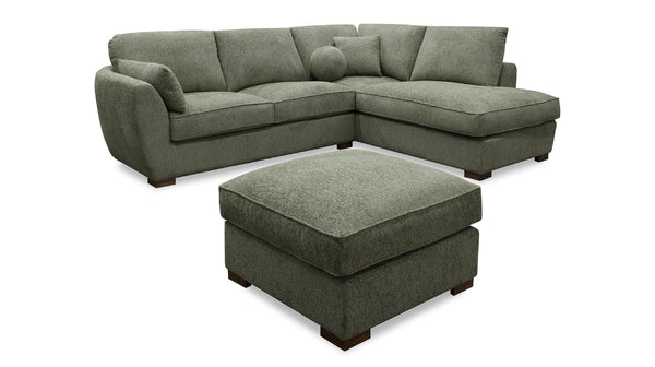 Zoe ottoman in green fabric