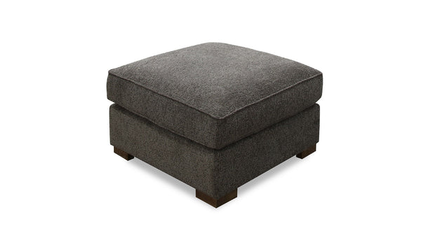 Zoe ottoman in dark grey fabric