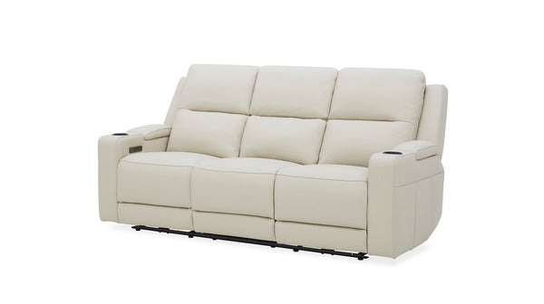 Heathcote seat sofa with 2 electric recliners in Silver