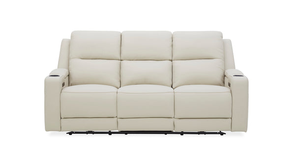 Heathcote seat sofa with 2 electric recliners in Silver