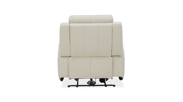 Heathcote leather electric recliner suite in Silver