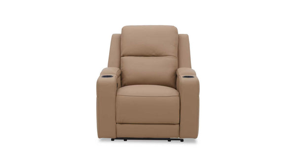 Heathcote leather electric recliner in Tan